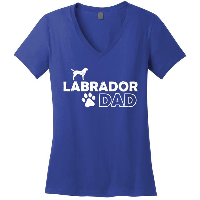 Labrador Dad Funny Cute Dog Owner Adopt Rescue Fathers Day Meaningful Gift Women's V-Neck T-Shirt