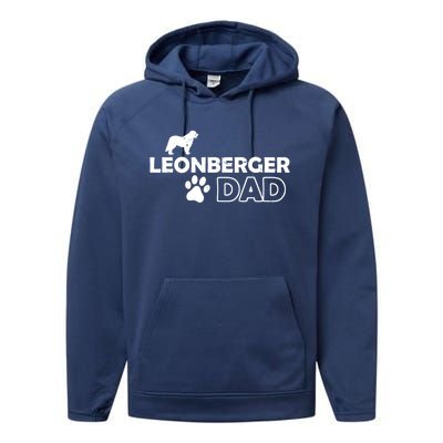 Leonberger Dad Funny Cute Dog Owner Adopt Rescue Fathers Day Gift Performance Fleece Hoodie