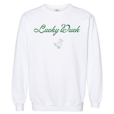 Lucky Duck Funny St Patricks Day Garment-Dyed Sweatshirt