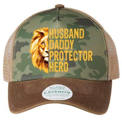 Lion Dad Funny Husband Daddy Protector Hero Fathers Day Funny Gift Legacy Tie Dye Trucker Hat