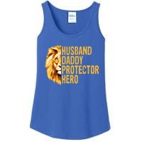 Lion Dad Funny Husband Daddy Protector Hero Fathers Day Funny Gift Ladies Essential Tank