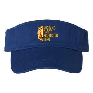 Lion Dad Funny Husband Daddy Protector Hero Fathers Day Funny Gift Valucap Bio-Washed Visor