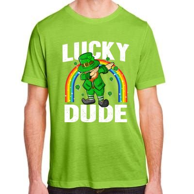 Lucky Dude Funny St Patricks Day Dabbing Leprechaun Cool Gift Adult ChromaSoft Performance T-Shirt