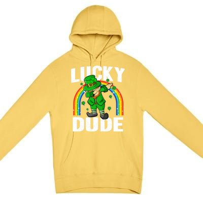 Lucky Dude Funny St Patricks Day Dabbing Leprechaun Cool Gift Premium Pullover Hoodie