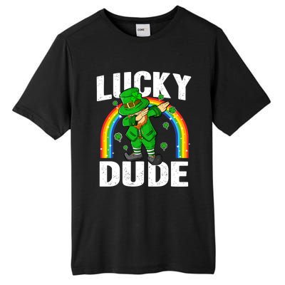 Lucky Dude Funny St Patricks Day Dabbing Leprechaun Cool Gift Tall Fusion ChromaSoft Performance T-Shirt