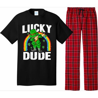 Lucky Dude Funny St Patricks Day Dabbing Leprechaun Cool Gift Pajama Set