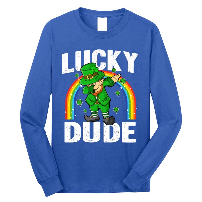 Lucky Dude Funny St Patricks Day Dabbing Leprechaun Cool Gift Long Sleeve Shirt