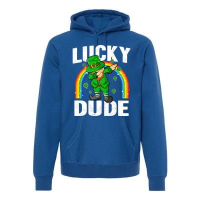 Lucky Dude Funny St Patricks Day Dabbing Leprechaun Cool Gift Premium Hoodie