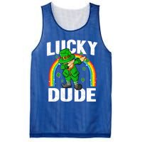 Lucky Dude Funny St Patricks Day Dabbing Leprechaun Cool Gift Mesh Reversible Basketball Jersey Tank