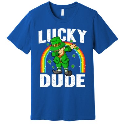 Lucky Dude Funny St Patricks Day Dabbing Leprechaun Cool Gift Premium T-Shirt