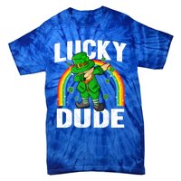 Lucky Dude Funny St Patricks Day Dabbing Leprechaun Cool Gift Tie-Dye T-Shirt