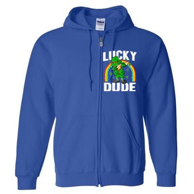 Lucky Dude Funny St Patricks Day Dabbing Leprechaun Cool Gift Full Zip Hoodie