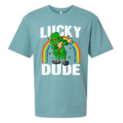 Lucky Dude Funny St Patricks Day Dabbing Leprechaun Cool Gift Sueded Cloud Jersey T-Shirt