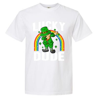 Lucky Dude Funny St Patricks Day Dabbing Leprechaun Cool Gift Garment-Dyed Heavyweight T-Shirt