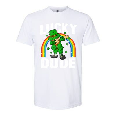 Lucky Dude Funny St Patricks Day Dabbing Leprechaun Cool Gift Softstyle CVC T-Shirt