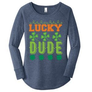 Lucky Dude Funny St Patrick' Day Gift Women's Perfect Tri Tunic Long Sleeve Shirt