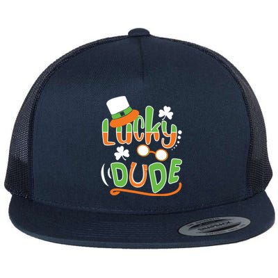 Lucky Dude Funny St Patrick' Day Cool Gift Flat Bill Trucker Hat