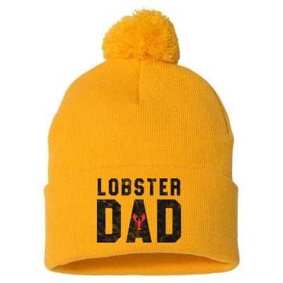 Lobster Dad Funny Vintage Black Gift Pom Pom 12in Knit Beanie