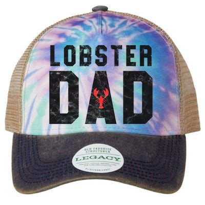 Lobster Dad Funny Vintage Black Gift Legacy Tie Dye Trucker Hat