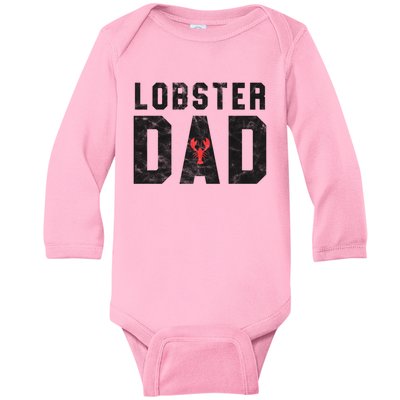 Lobster Dad Funny Vintage Black Gift Baby Long Sleeve Bodysuit