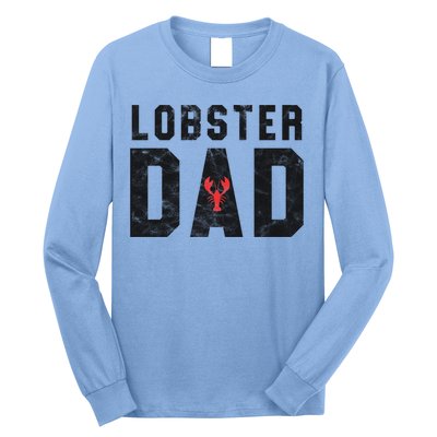 Lobster Dad Funny Vintage Black Gift Long Sleeve Shirt