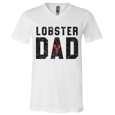 Lobster Dad Funny Vintage Black Gift V-Neck T-Shirt