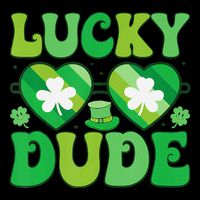 Lucky Dude Groovy St Patricks Day Sunglasses Clover Irish Flexfit Unipanel Trucker Cap