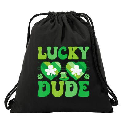 Lucky Dude Groovy St Patricks Day Sunglasses Clover Irish Drawstring Bag