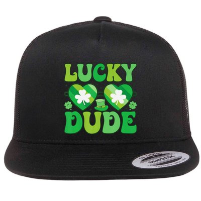 Lucky Dude Groovy St Patricks Day Sunglasses Clover Irish Flatbill Hat