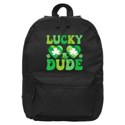 Lucky Dude Groovy St Patricks Day Sunglasses Clover Irish 16 in Basic Backpack