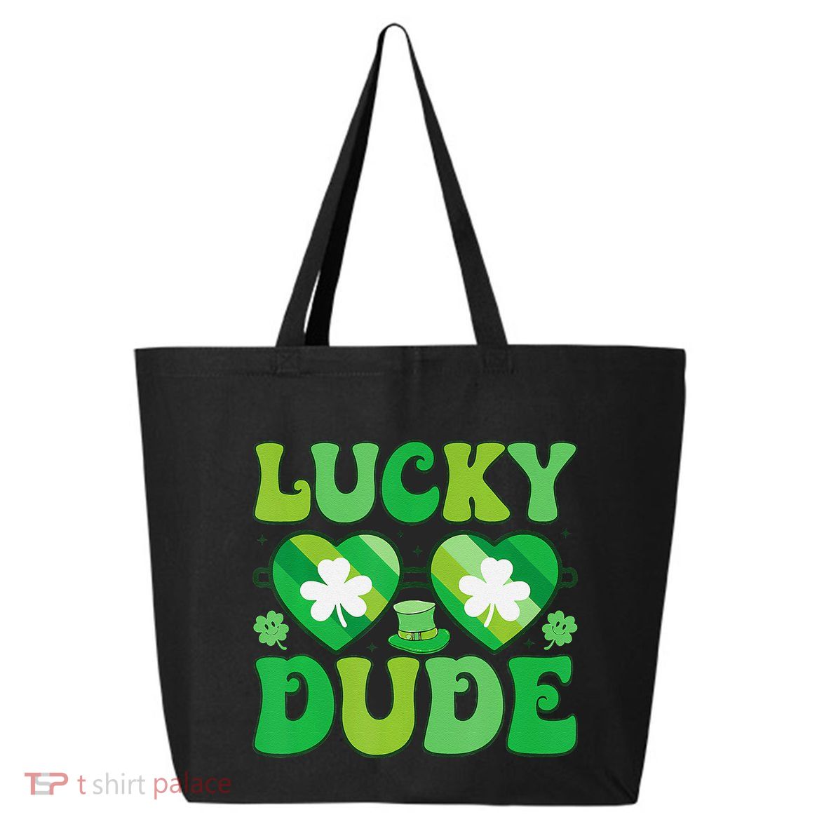Lucky Dude Groovy St Patricks Day Sunglasses Clover Irish 25L Jumbo Tote