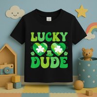 Lucky Dude Groovy St Patricks Day Sunglasses Clover Irish Toddler T-Shirt
