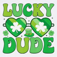 Lucky Dude Groovy St Patricks Day Sunglasses Clover Irish Garment-Dyed Sweatshirt