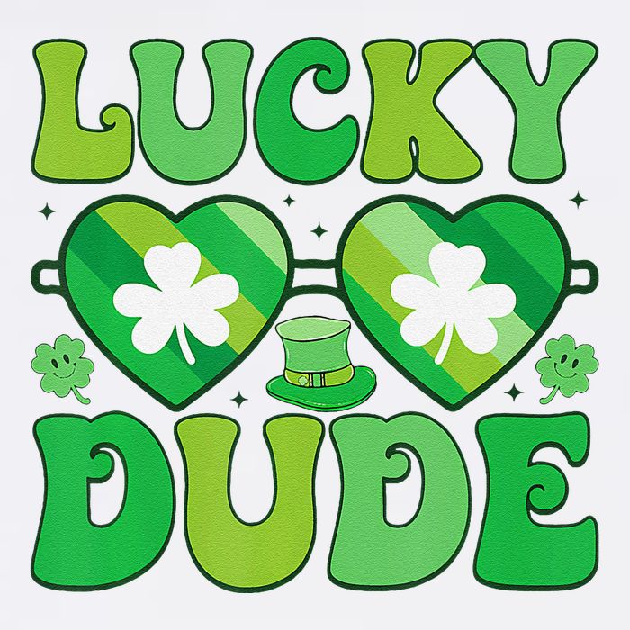Lucky Dude Groovy St Patricks Day Sunglasses Clover Irish Garment-Dyed Sweatshirt