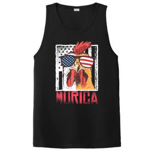 Labor Day Gift Merica Sunglasses Cock Funny Rooster Murica PosiCharge Competitor Tank