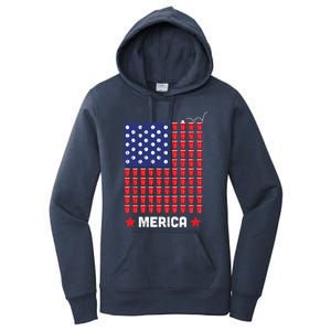 Labor Day Gift Beer Pong Merica Gift Women's Pullover Hoodie