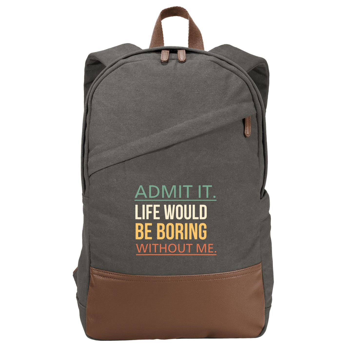 Lift Dude! Gift Bodybuilding Workout Clothes Cotton Canvas Backpack