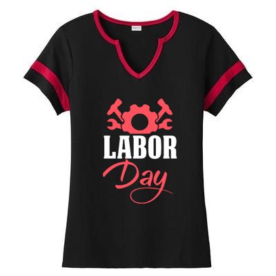 Labor Day Gift Ladies Halftime Notch Neck Tee