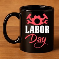 Labor Day Gift 11oz C Handle Ceramic Mug