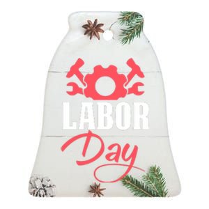 Labor Day Gift Ceramic Bell Ornament