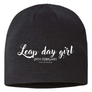 Leap Day Girl 29th February Leap Year Birthday 2024 Party Sustainable Beanie