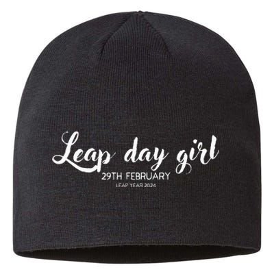 Leap Day Girl 29th February Leap Year Birthday 2024 Party Sustainable Beanie