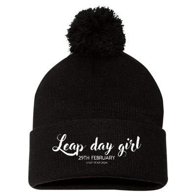 Leap Day Girl 29th February Leap Year Birthday 2024 Party Pom Pom 12in Knit Beanie