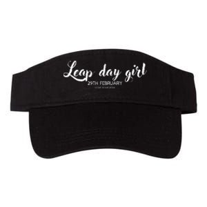 Leap Day Girl 29th February Leap Year Birthday 2024 Party Valucap Bio-Washed Visor