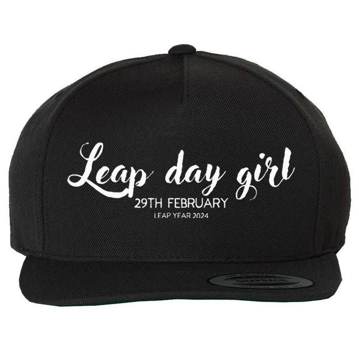 Leap Day Girl 29th February Leap Year Birthday 2024 Party Wool Snapback Cap