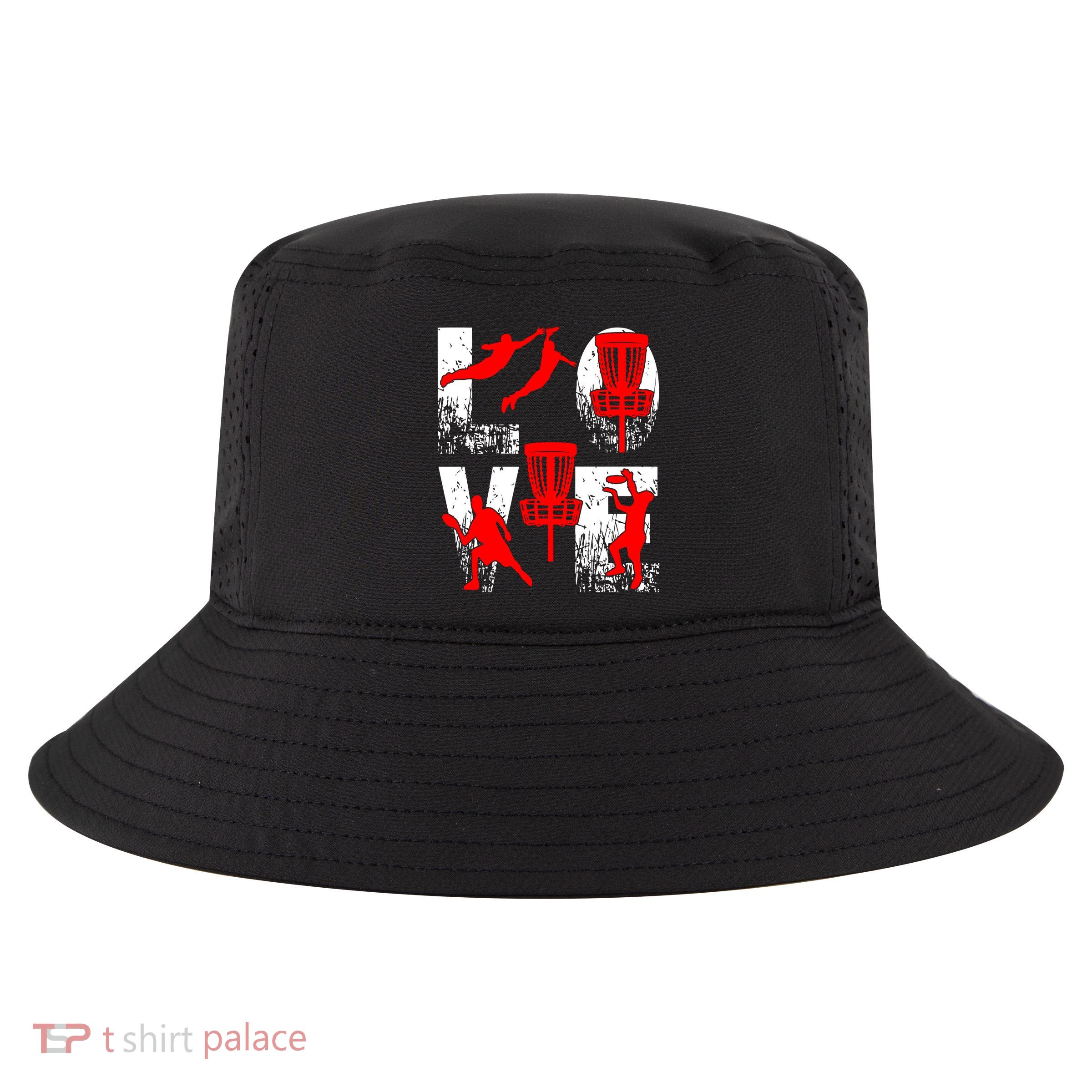 Love Disk Golf Vintage Fun Golfing Cool Comfort Performance Bucket Hat
