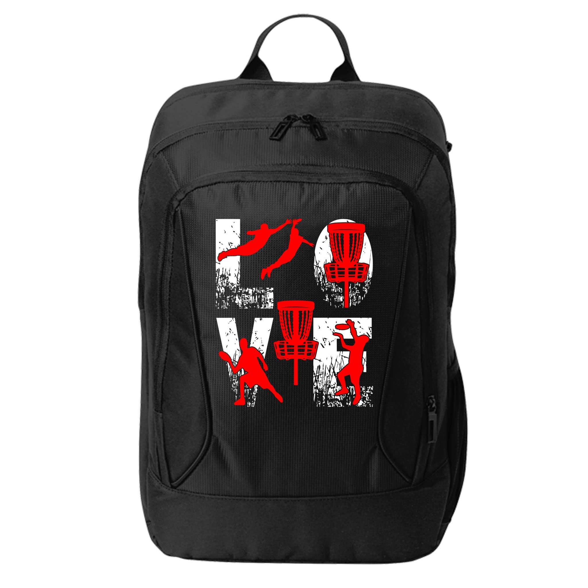 Love Disk Golf Vintage Fun Golfing City Backpack