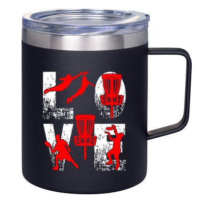 Love Disk Golf Vintage Fun Golfing 12oz Stainless Steel Coffee Mug