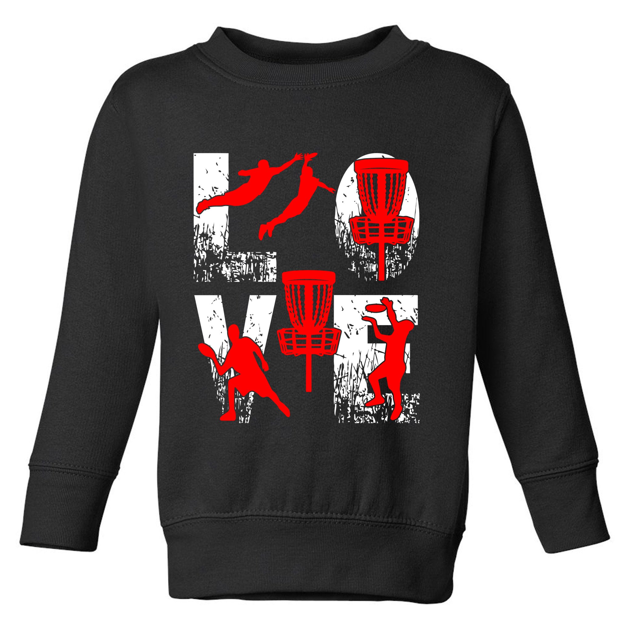 Love Disk Golf Vintage Fun Golfing Toddler Sweatshirt
