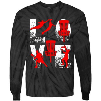 Love Disk Golf Vintage Fun Golfing Tie-Dye Long Sleeve Shirt